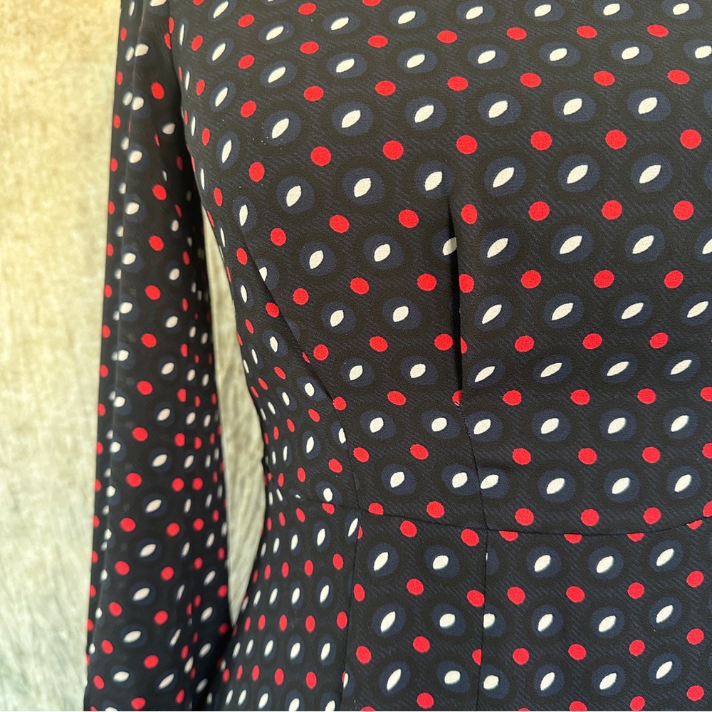 Ann Taylor Black and Red Polka Dot Long Sleeve Dress - Picture 5 of 11